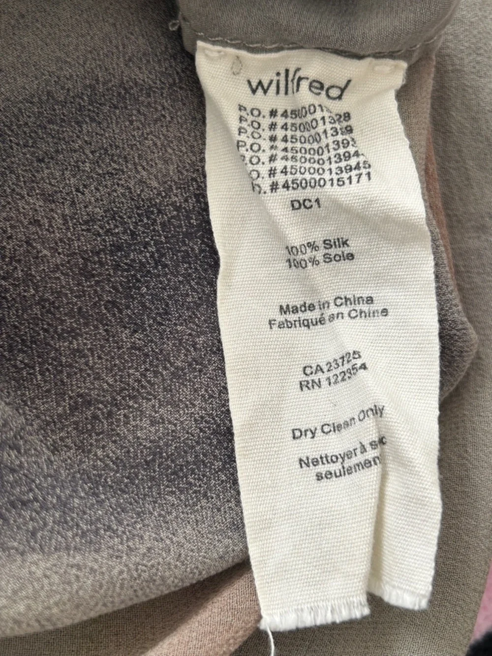 Aritzia Wilfred 100% Silk Watercolor Tank Top